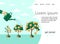 The home page of a website with an increase in cash income. Business. Deposit. Vector illustration of money trees