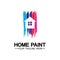 Home Painting Vector Logo Design.Home House Painting Service Coloring Logo Design Template.House painting service, decor and