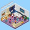 Home Party Isometric Composition
