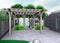 Home patio and horticultural background, 3D rendering