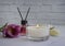 Home perfume, candle, composition   aromatic   tulip flower