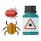 Home pest insect vector control expert vermin exterminator service pest insect thrips equipment flat icons illustration.