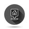 Home pin icon in flat style. House navigation vector illustration on black round background with long shadow effect. Locate