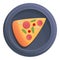 Home pizza slice icon, cartoon style