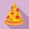 Home pizza slice icon, flat style