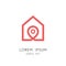 Home place logo - outline house and address symbol