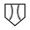 Home plate icon with baseball bats and ball