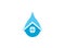 Home plumber icon inside a drop of water for the house repair sanitary, logo design