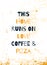 Home poster design about love, pizza and coffee. Grunge decoration for wall. Typography concept