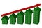 Home price chart with arrow. 3D rendering