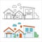 Home Property Vector Image. Outline. EPS file Available