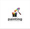 Home real estate painting logo service . Home Paint Logo . Home Service Logo Illustration colorful . Home Repair Logo . House Real