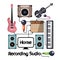 Home Recording Studio with Musical Instruments