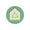 Home recycle sign green energy block icon