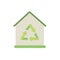 Home recycle sign green energy icon