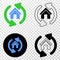 Home Refresh Arrows Vector EPS Icon with Contour Version