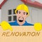 Home Renovation Indicating House Improvement 3d Illustration