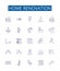 Home renovation line icons signs set. Design collection of Renovate, Remodel, Redecorate, Repair, Update, Decorate