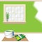 Home renovation and repainting vector illustration.