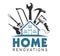 home renovations - conceptual logo with a house and the necessary tools used in the renovation of houses