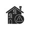 Home rental scam black glyph icon. Illegal action. Using high-pressure tactics to get victims to pay the rent in advance.Pictogram