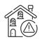 Home rental scam black line icon. Illegal action. Using high-pressure tactics to get victims to pay the rent in advance.Pictogram