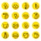 Home repair and construction flat (black and yellow) vector icons set with shadows. Minimalistic design.
