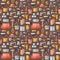 Home repair and construction multicolored flat seamless pattern. Minimalistic design.
