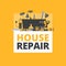Home repair. Construction tools. Hand tools for home renovation