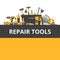 Home repair objects. Construction tools. Hand tools for home renovation and construction. Flat style, vector illustration.