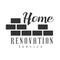 Home Repair and Renovation Service Black And White Sign Design Template With Text And Brick Wall