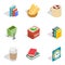 Home rest icons set, isometric style