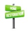 home restoration road sign illustration