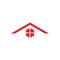 Home roof simple geometric real estate logo