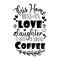 This Home runs on love laughter & lots of strong coffee - positive saying.