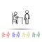 Home schooling, hiring tutor multi color icon. Simple thin line, outline vector of home schooling icons for ui and ux, website or