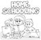 Home schooling monochrome image 1