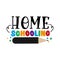 Home schooling Sign. Isolated colorful letters on a white background.