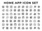 Home Screen Lineal Icon Set Pack include, calculator, clock, notes, setting, gallary, folder, music, telephone, camera, maps, mail