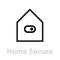 Home Secure icon. Editable Vector Outline.