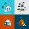 Home security flat set vector design illustration