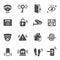 Home security, house protection glyph icons set
