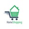 Home shopping cart logo concept design. Symbol graphic template element