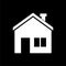 Home sign icon. Main page button on dark background