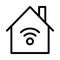 Home signal vector thin line icon