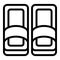 Home slippers foot icon, outline style