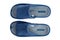Home slippers with orthopedic sole, cotton soft slippers, close-up, top view, isolated on a white