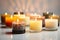 Home spa decor: aroma candles relaxation