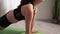 home sport yoga stretching slim woman exercise gym