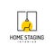 Home staging logo design line art